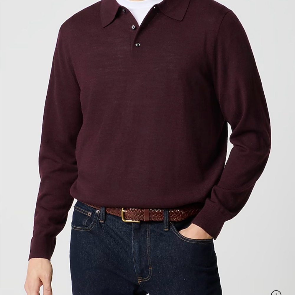 J. Crew Men's Deep Burgundy Polo Shirt